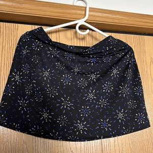 L.L. Bean Blue Black Floral Print Golf Athletic Tennis Skort Size Small UPF